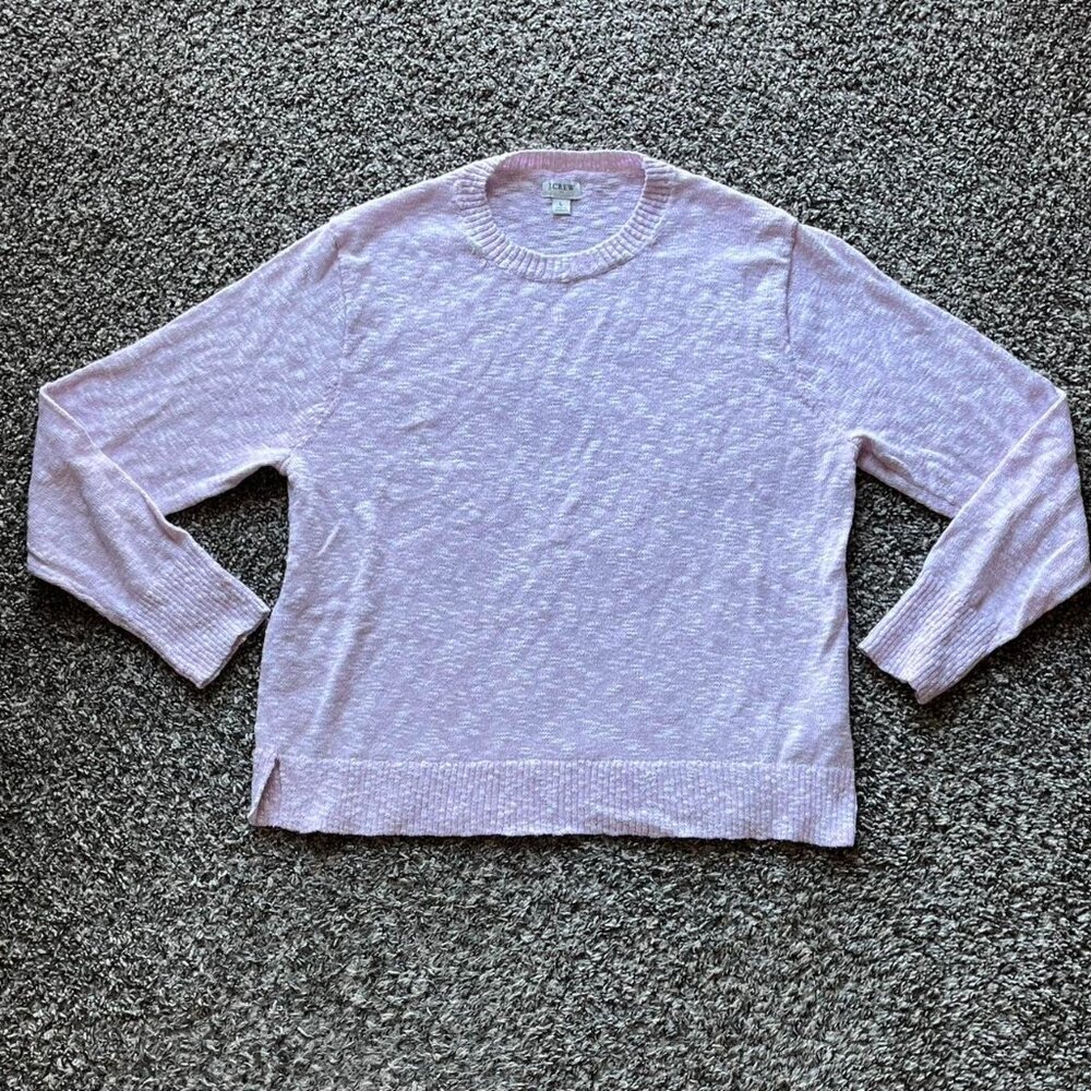 Jcrew Baby Pink Lightweight Sweater Womens L Pastel Easter Spring Feminine Artsy